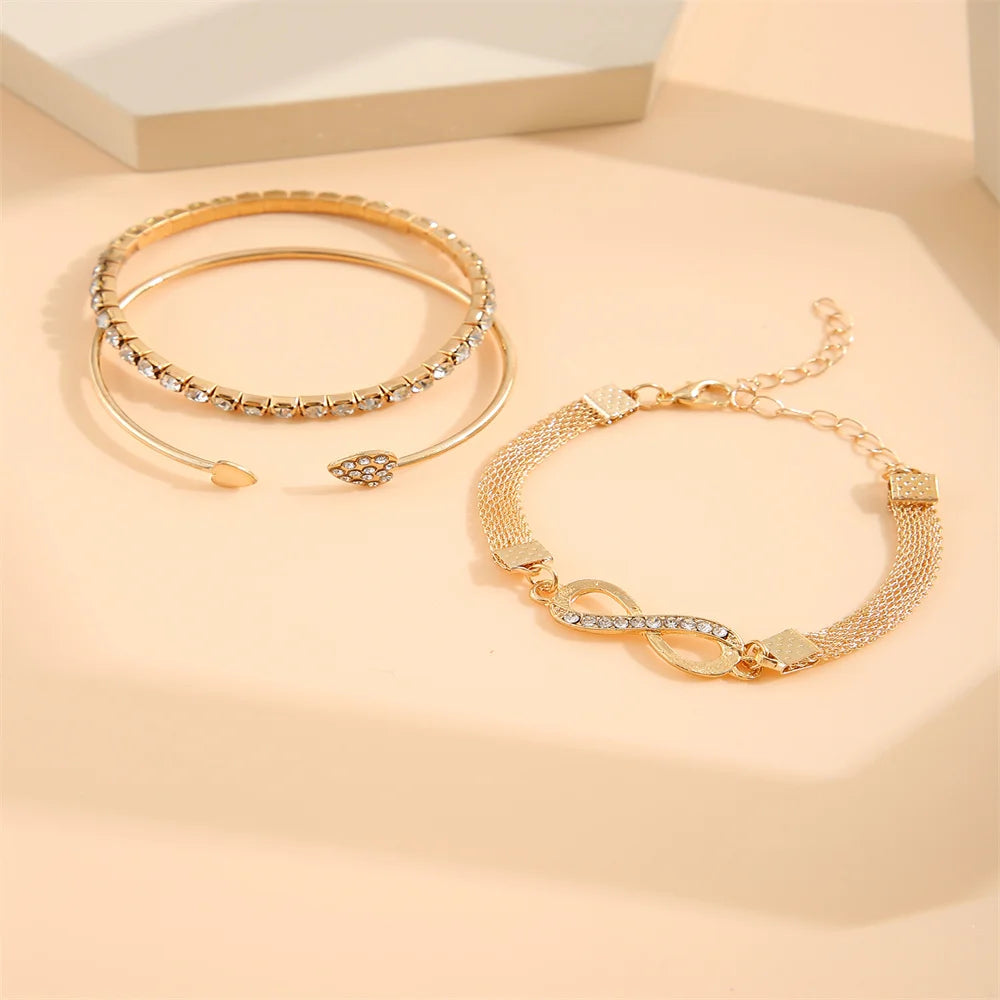 Vintage Crystal Rhinestone Bracelet Set 2025