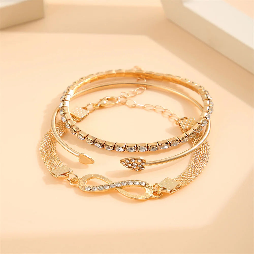 Vintage Crystal Rhinestone Bracelet Set 2025