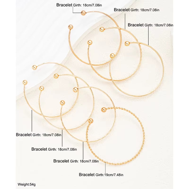 7- wonders Set of  Gold Bracelets for Women  2025