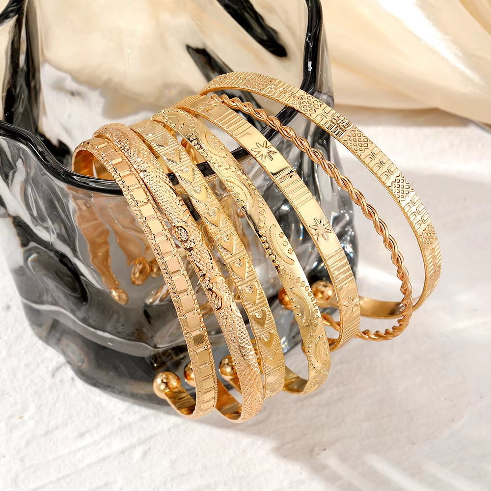 7- wonders Set of  Gold Bracelets for Women  2025