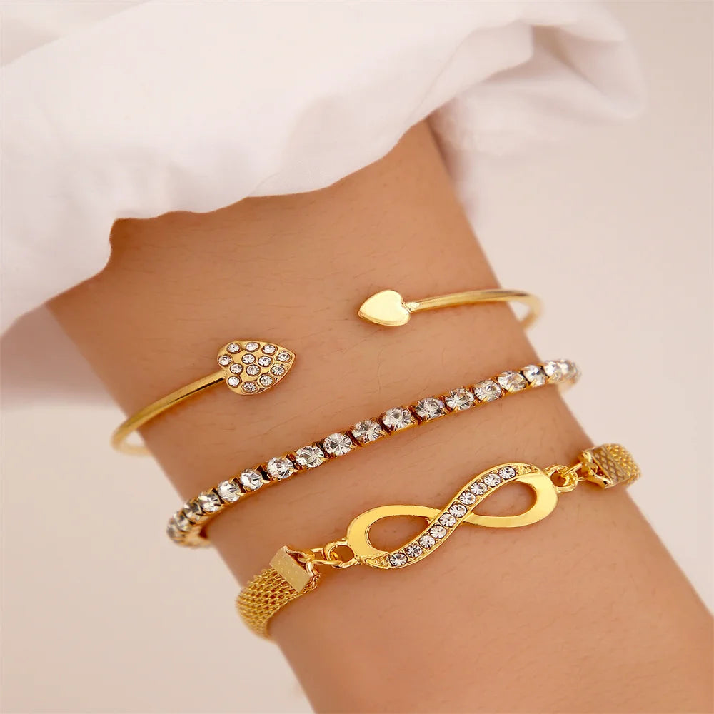 Vintage Crystal Rhinestone Bracelet Set 2025