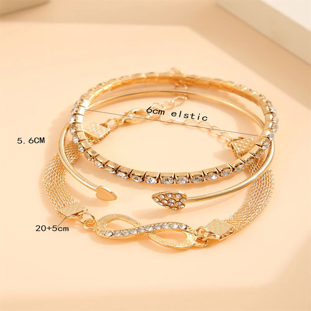 Vintage Crystal Rhinestone Bracelet Set 2025